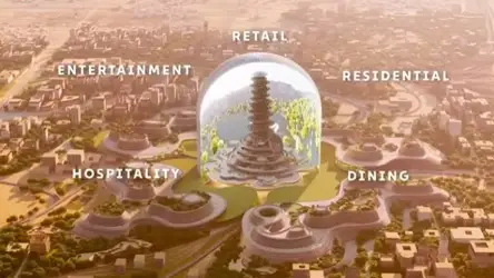 Mukaab el edificio en forma de cubo gigantesco