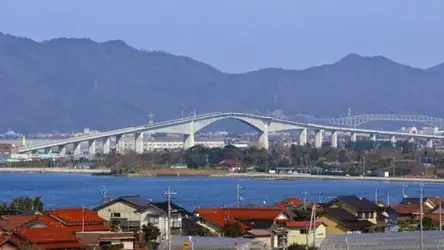 El Puente Eshima Ohashi forma de Montaña en Japón